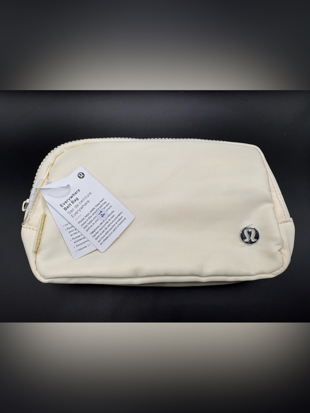 New lululemon 1L Everywhere Belt Bag Beige Silver Hardware NWT